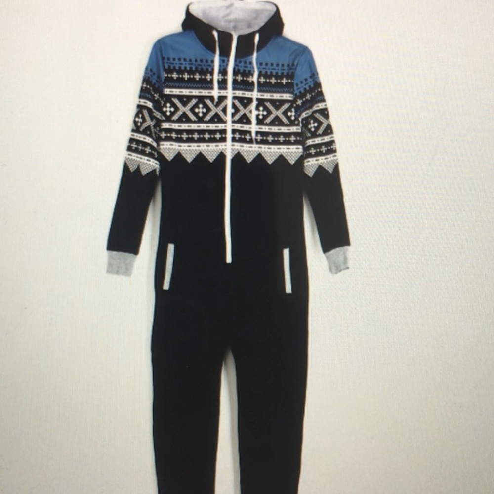 NWT Polyester & Cotton One PC Knit Warm hooded Jumpsuit-long sleeve - zip up -